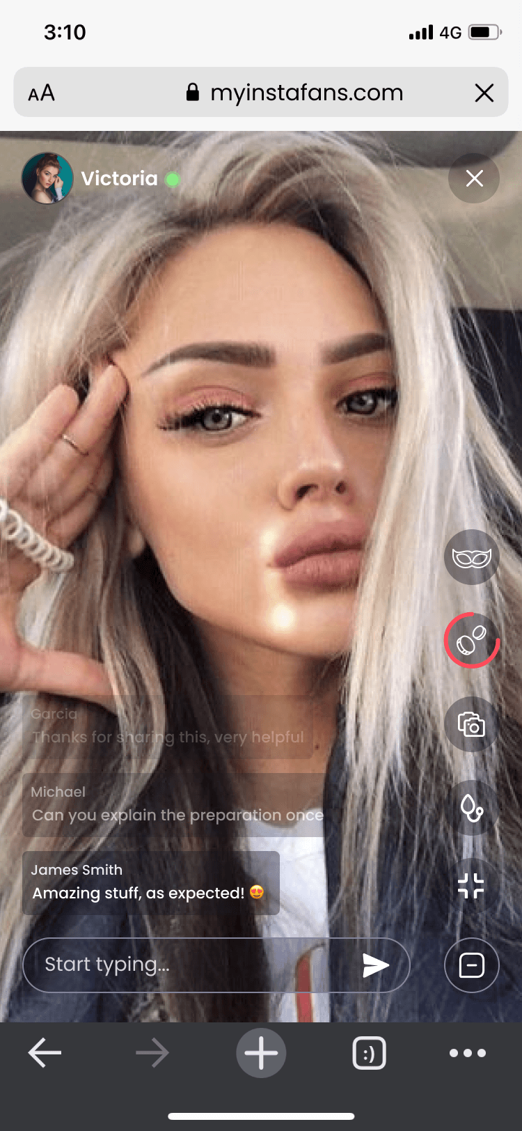 Live streaming with real-time chat